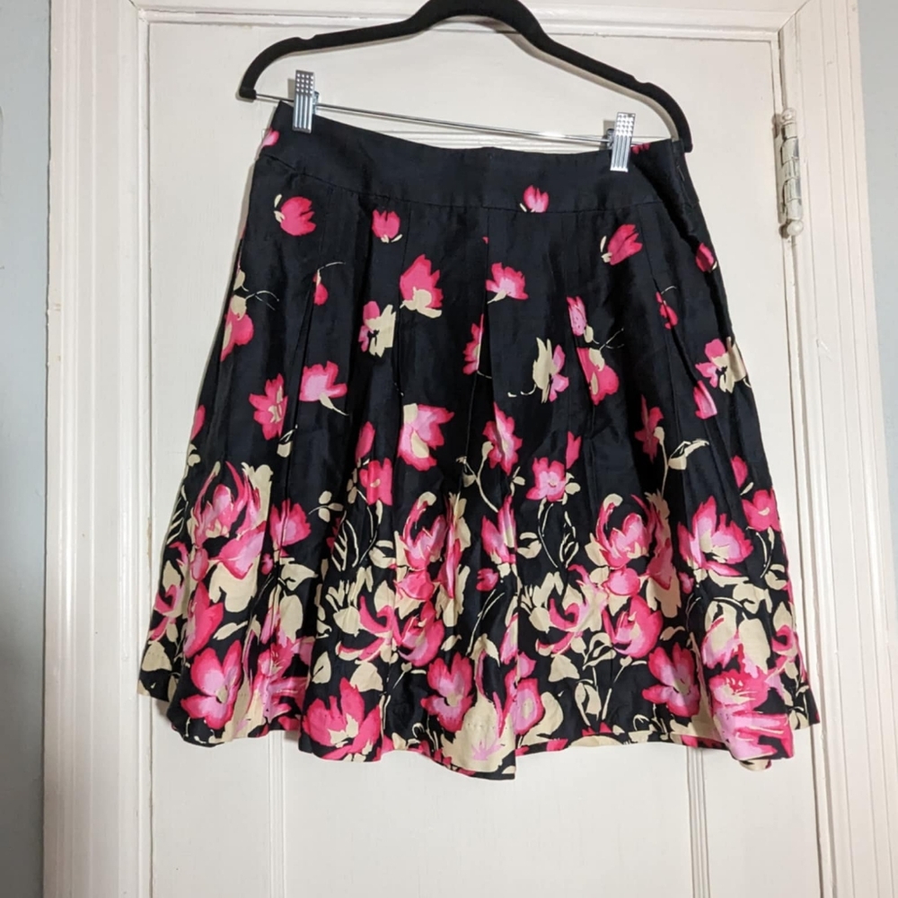 2000s floral cotton a-line skirt